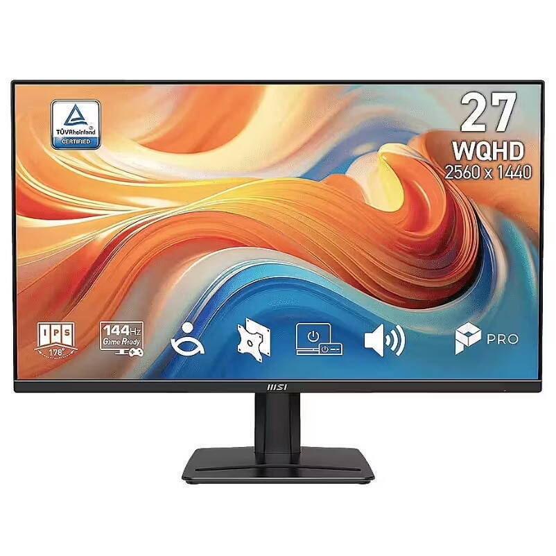 MSI Pro MP275Q E14 IPS HDR Gaming Monitor 27" QHD 2560x1440 144Hz with 4ms GTG Response Time Silver