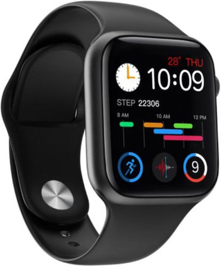 W78Pro HiWATCH Smartwatch with Heart Rate Monitor (Black)