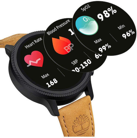 Timberland Trail Force S1 48mm Smartwatch with Heart Rate Monitor (Light Brown Leather Strap Gift Set) view 7