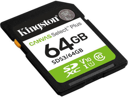 64gb Sd Memory Card Kingston Canvas Select Plus Uhs-i U1 V10 Read Speed Up To 100mb/s view 4