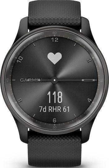 Garmin vívomove Trend Stainless Steel 40mm Waterproof Smartwatch with Heart Rate Monitor (Black) view 2