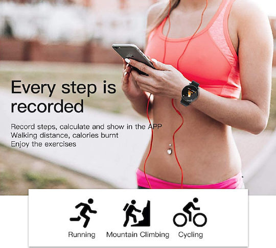 Bakeey W8 Smartwatch with Heart Rate Monitor (Black) vue 6