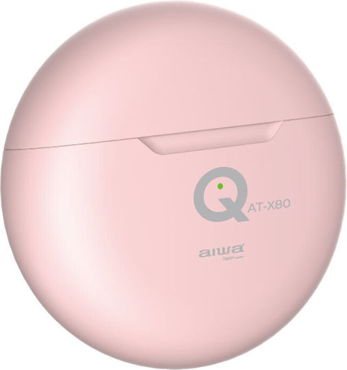 Aiwa AT-X80Q In-ear Bluetooth Handsfree Earphones with Charging Case Pink Ansicht 2