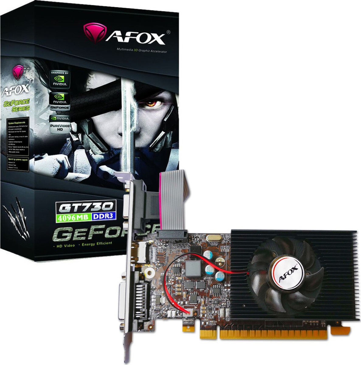 Afox GeForce GT 730 4GB GDDR3 Graphics Card AF730-4096D3L4 view 1