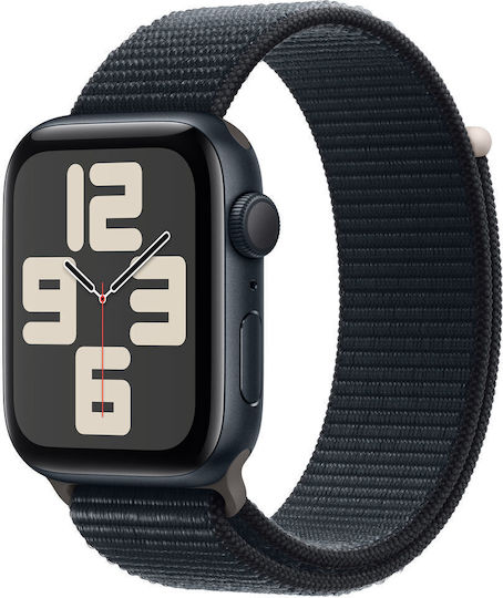 Apple Watch SE 2023 Aluminium 44mm Waterproof with Heart Rate Monitor (Midnight with Midnight Sport Loop)