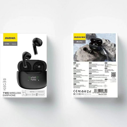 Dudao U15N In-ear Bluetooth Handsfree Earphones with Charging Case Black view 4