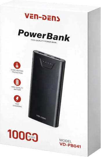 Ven-Dens VD-PB041 Power Bank 10000mAh with 2 USB-A Ports Black vue 2