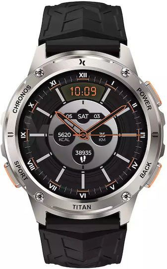 MaxCom FW110 Titan Chronos Titanium Smartwatch with SIM and Heart Rate Monitor (Silver) vue 6