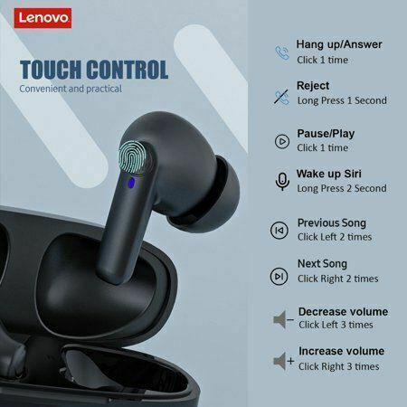 Lenovo HT05 In-ear Bluetooth Handsfree Earphones with Charging Case Black view 5