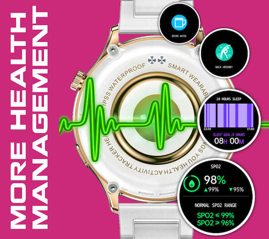 Rubicon SR048B 44mm Smartwatch with Heart Rate Monitor (Rose Gold) view 6