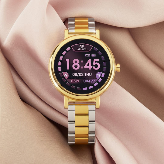 Marea Β61002 40mm Smartwatch with Heart Rate Monitor (Gold / Silver) view 5