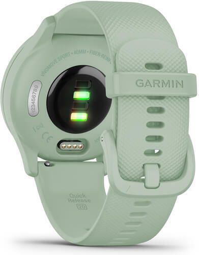 Garmin Vivomove Sport 40mm Waterproof Smartwatch with Heart Rate Monitor (Cool Mint Case and Silicone Band with Silver Accents) view 5