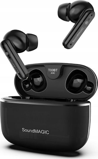 Soundmagic T80BT In-ear Bluetooth Handsfree Earphones with Sweat Resistance and Charging Case Black view 1