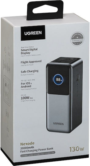 Ugreen PB721 Power Bank 20000mAh 130W with USB-A Port and 2 USB-C Ports Quick Charge 3.0 Multicolour view 5