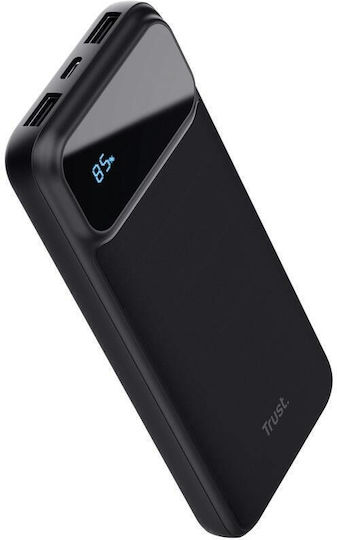 Trust Power Bank 10000mAh with 2 USB-A Ports and USB-C Port Black vue 3