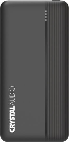 Crystal Audio PBK4K Power Bank 10000mAh 20W with USB-A Port and USB-C Port Power Delivery Black
