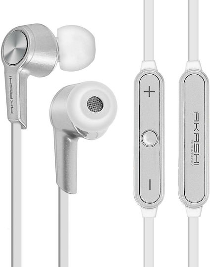 Akashi Earbud Bluetooth Handsfree Earphones with Sweat Resistance Silver view 6