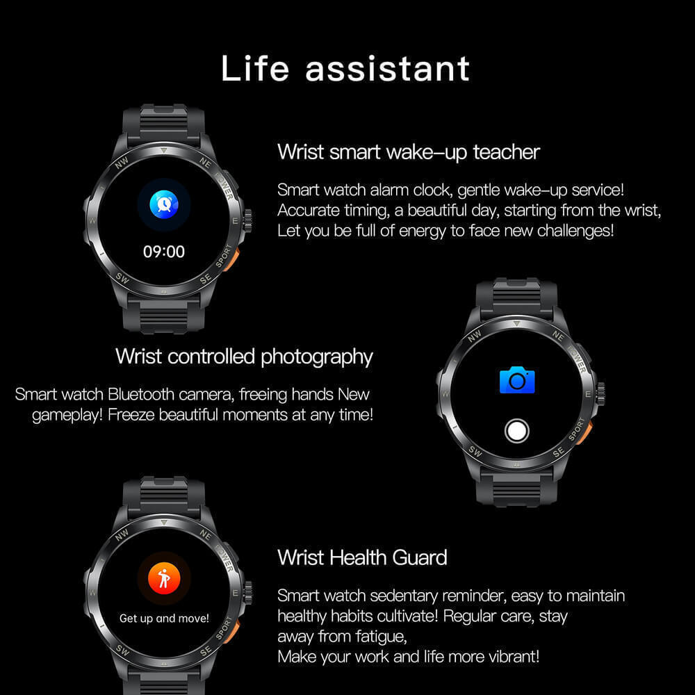 AK77 Smartwatch with Heart Rate Monitor (Black) vue 7