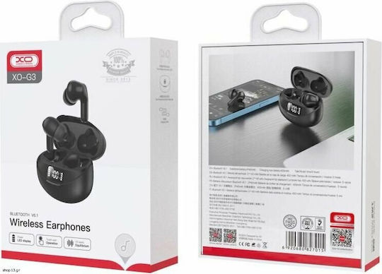 XO G3 In-ear Bluetooth Handsfree Earphones with Charging Case Black view 3