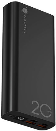 Navitel PWR20 AL Power Bank 20000mAh 22.5W with 2 USB-A Ports and USB-C Port Power Delivery / Quick Charge 3.0 Black view 3