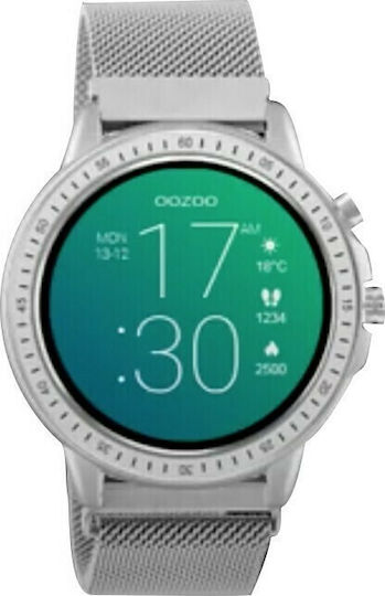 Oozoo Q00305 45mm Smartwatch with Heart Rate Monitor (Silver)