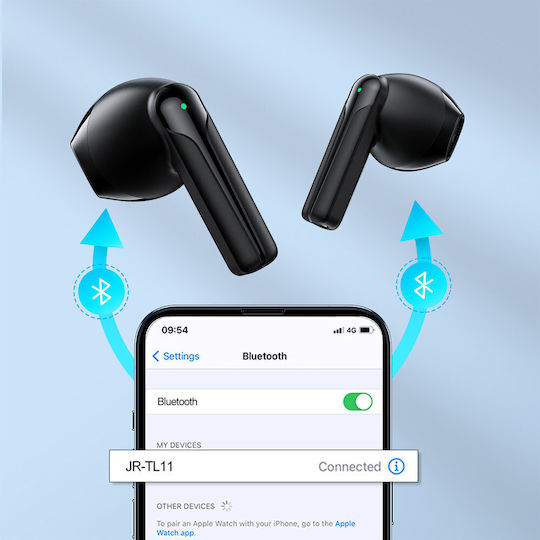 Joyroom JR-TL11 Earbud Bluetooth Handsfree Earphones with Sweat Resistance and Charging Case Black view 7