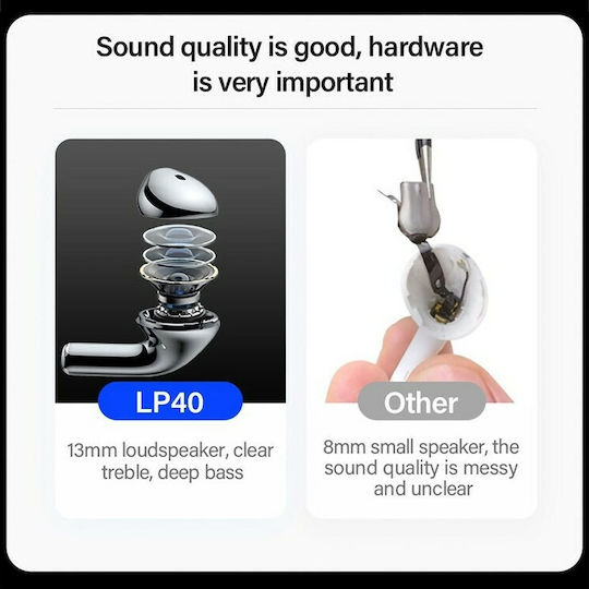 Lenovo LivePods LP40 Earbud Bluetooth Handsfree Earphones with Sweat Resistance and Charging Case Black view 6