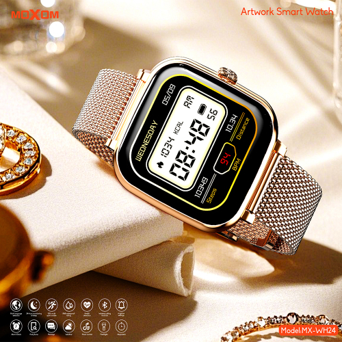 Moxom Mx-wh24 Smartwatch with Heart Rate Monitor (Silver) view 6