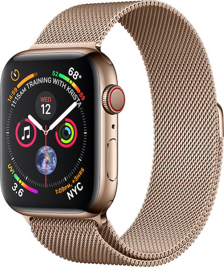 Apple Watch Series 4 Cellular Steel Stainless Steel 44mm with eSIM and Heart Rate Monitor (Gold) view 1