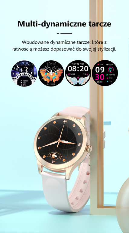 G.Rossi SG009B 38mm Smartwatch with Heart Rate Monitor (Pink Gold) view 3