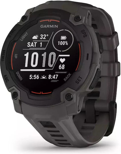 Garmin Instinct E 45mm Waterproof Smartwatch with Heart Rate Monitor (Black with Charcoal Band) view 2