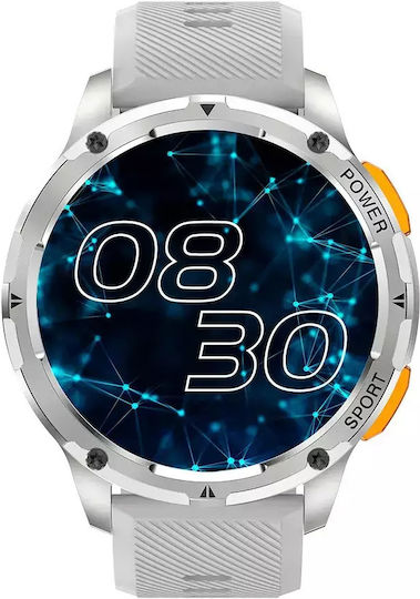 Nubi Ak59 Smart Watch Bluetooth Calling Amoled Display Heart Rate Monitoring Sleep Tracking Oxygen Level Notifications Extra Silicone Strap Silver vista 3