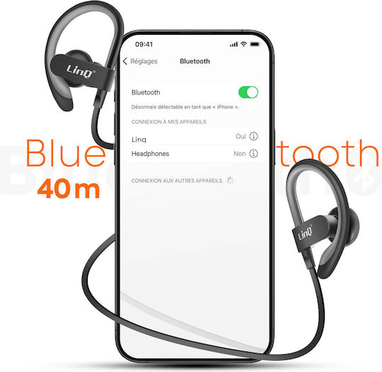LinQ R505 In-ear Bluetooth Handsfree Earphones with Sweat Resistance Black vue 4