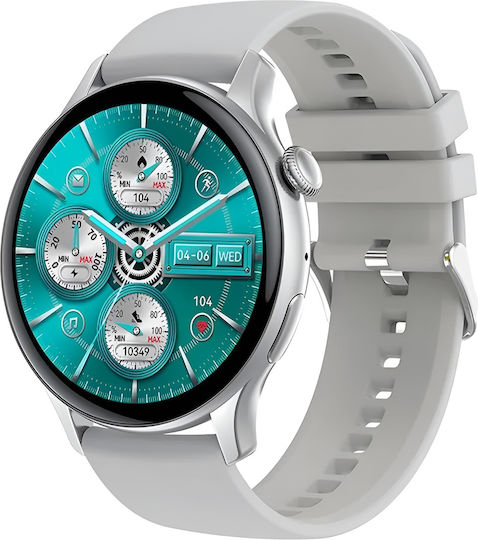 Smartwatch New Style Collection Idealstore 1.43 Inch Hd Amoled Display Bluetooth Call Message Handling Nfc Heart Rate Sleep Monitoring Voice Assistant Built-in Speaker Microphone Ip67 Android-ios Long Battery Gray Edition