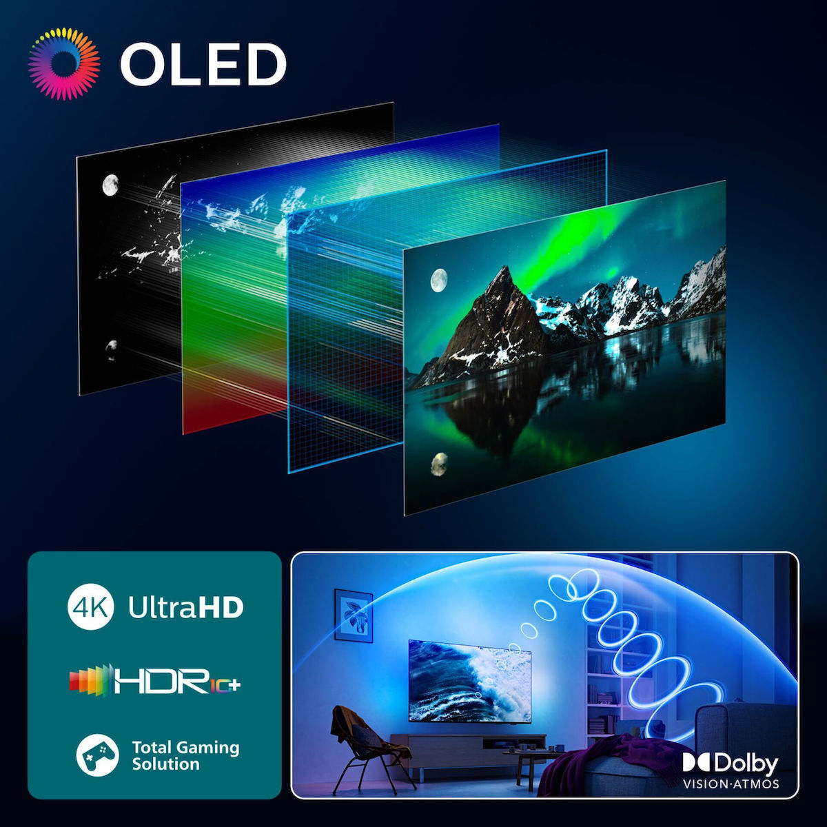 Philips Smart TV 48" 4K UHD OLED 4K Ambilight TV HDR (2025) 48OLED760/12 view 4