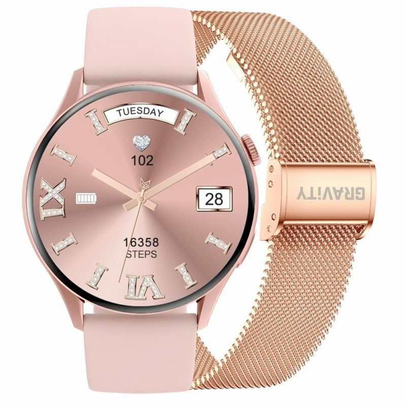 Gravity 45mm Smartwatch with Heart Rate Monitor (Rose Gold)