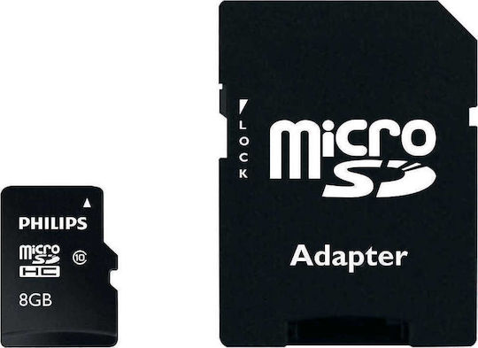 Philips FM08MP45B microSDHC 8GB U1 V10 High Speed with Adapter