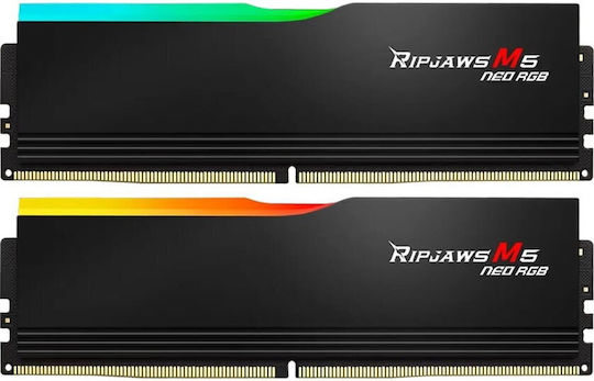 G.Skill Ripjaws M5 Neo RGB DDR5 64GB Memory RAM with 2x32GB Modules and Speed 6000 for Desktop F5-6000J3238G32GX2-RM5NRK view 2