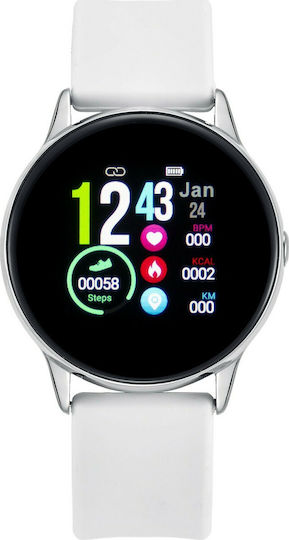 Vogue Cosmic Smartwatch Stainless Steel 38mm with Heart Rate Monitor (White) vue 3