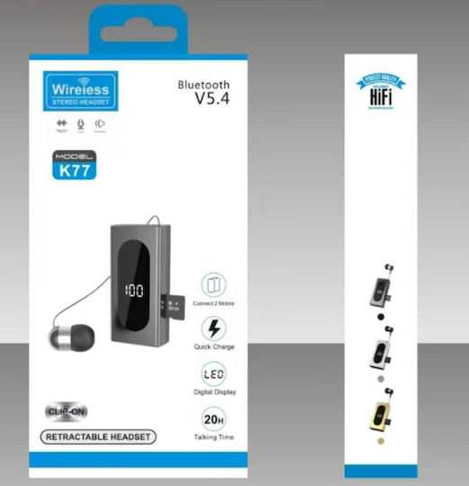 K100 In-ear Bluetooth Handsfree Earphone Lapel Black view 3