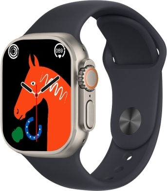 T800 Ultra 1.99 Inch Silicone Band Smart Watch Support Heart Rate Ecg Black