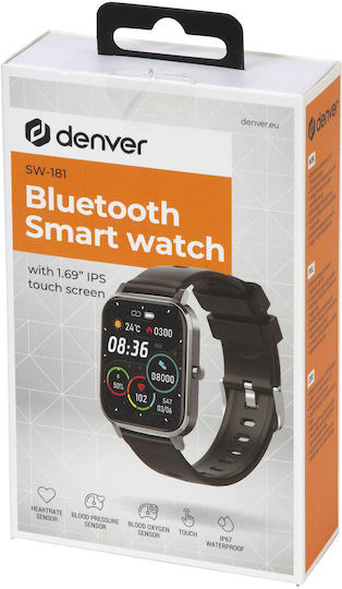 Denver SW-181 Smartwatch with Heart Rate Monitor (Black) view 3