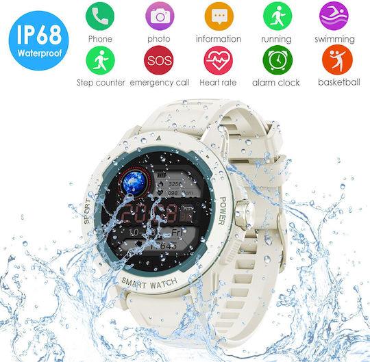North Edge Mars 2 45mm Smartwatch with Heart Rate Monitor (White) vue 5