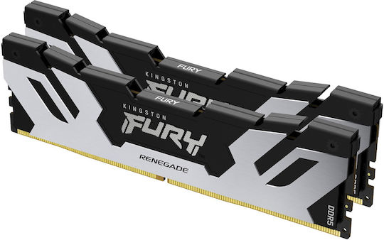 Kingston Fury Renegade Silver DDR5 32GB RAM with 2x16GB Modules and Speed 6400 for Desktop KF564C32RSK2/32