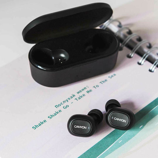 Canyon CND-TBTHS2B In-ear Bluetooth Handsfree Earphones with Charging Case Black view 5