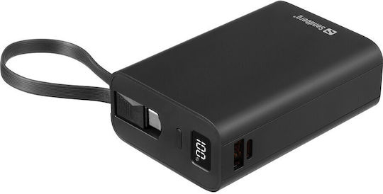 Sandberg Connect Power Bank 20000mAh 20W with USB-A Port and USB-C Port Black vista 2