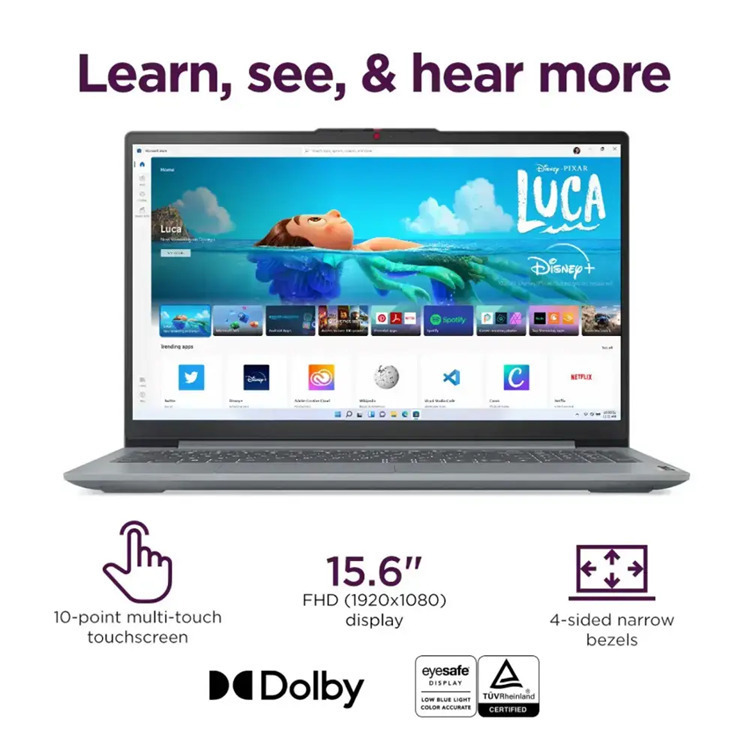 Lenovo IdeaPad Slim 3 15ABR8 15.6" IPS FHD (Ryzen 7-5825U/16GB/512GB SSD/W11 Home) Arctic Grey (US Keyboard) vista 2