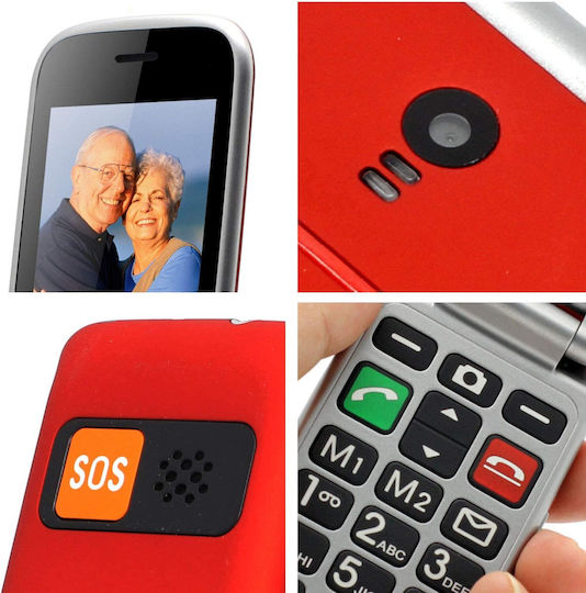 Artfone CF241A Dual SIM Mobile with Buttons Red view 4
