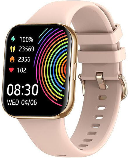 Idealstore Novodue Smartwatch Bluetooth Call Bluetooth Music Sms Social App Notifications Health Monitoring Ekg 20 Sports Modes Water Sedentary Reminder Ip67 Water Resistant Gold Silicone view 1