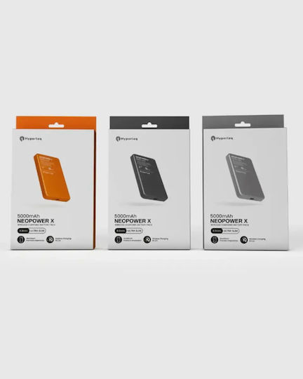 Hyperloq NeoPower X MagSafe 5000mAh 15W with USB-A Port and USB-C Port Power Delivery Gray view 4
